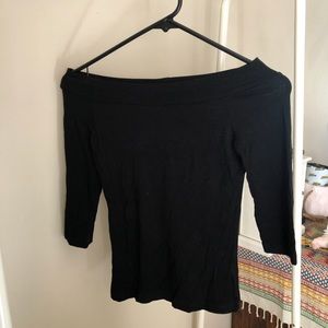 Black off the shoulder top